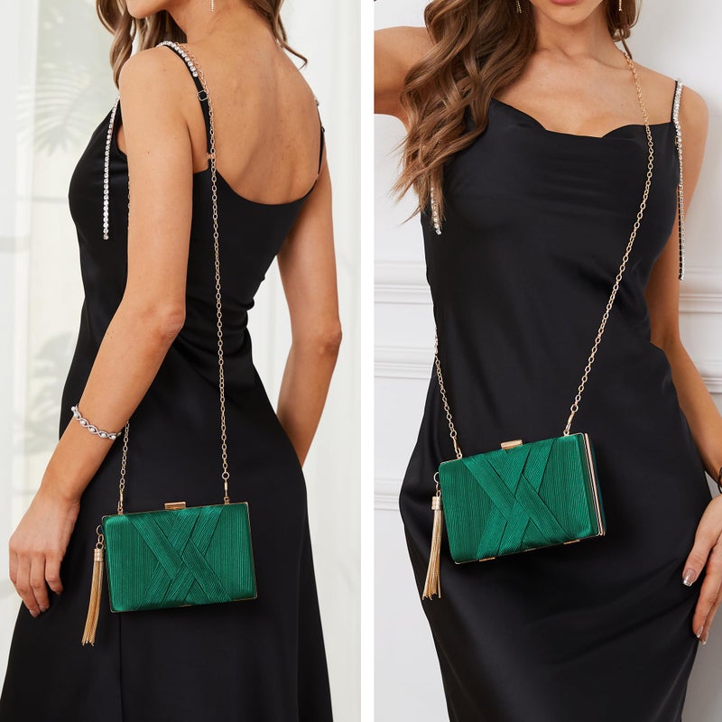 CARIEDO Satin Evening Clutch Purse for Women â€“ Bridal Wedding Guest Bag, Elegant Gift for Bride Family, Black Tie Events & Formal Occasions - Image 3